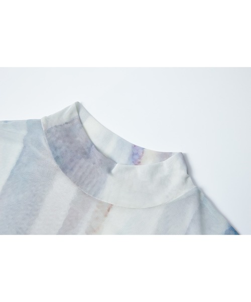 tシャツ 「tageechita」アートプリントシアートップス レディース tageechita tシャツ 「tageechita」アートプリントシアー