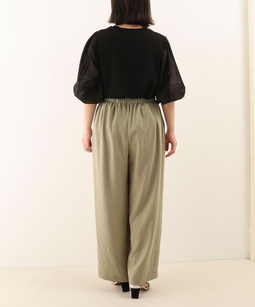 NOLLEY'S LIGHT(ノーリーズライト)の「リサイクルイージーケア ワイドパンツ(その他パンツ・レディース・オリーブ/ブラック/ネイビー・38/36)」の6枚目の写真