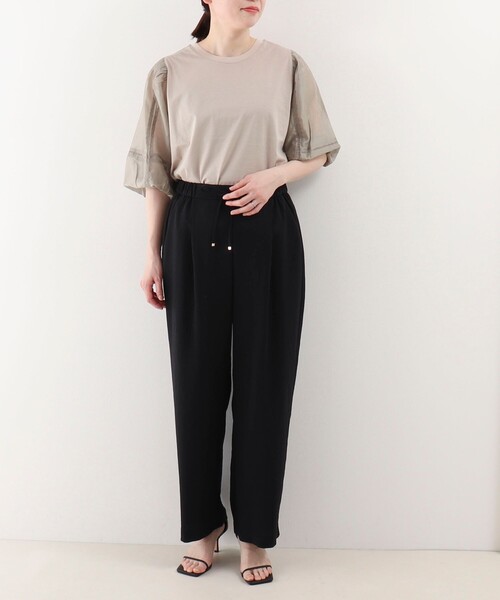 NOLLEY'S LIGHT(ノーリーズライト)の「リサイクルイージーケア ワイドパンツ(その他パンツ・レディース・オリーブ/ブラック/ネイビー・38/36)」の7枚目の写真