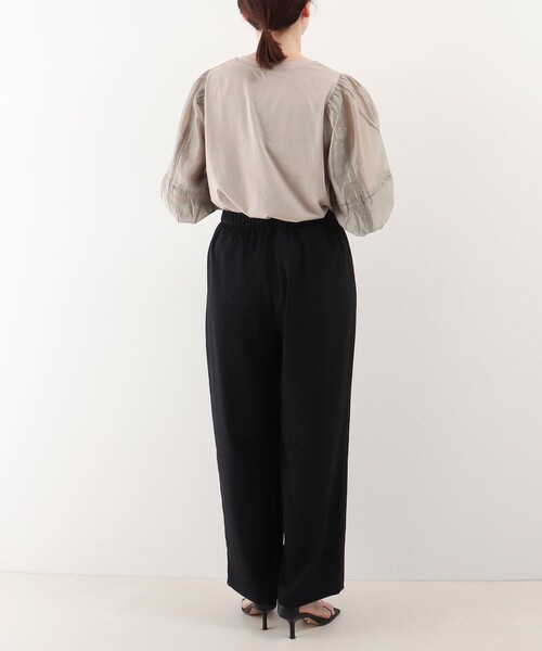 NOLLEY'S LIGHT(ノーリーズライト)の「リサイクルイージーケア ワイドパンツ(その他パンツ・レディース・オリーブ/ブラック/ネイビー・38/36)」の8枚目の写真