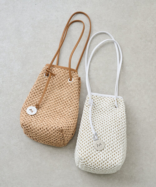 BEARDSLEY（ビアズリー）の「《MARCO MASI》巾着バッグ（トートバッグ・レディース・ホワイト/キャメル・FREE）」の3枚目の写真