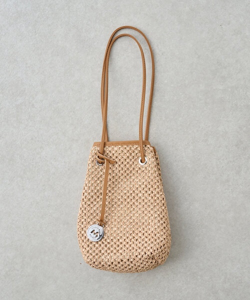 BEARDSLEY（ビアズリー）の「《MARCO MASI》巾着バッグ（トートバッグ・レディース・ホワイト/キャメル・FREE）」の4枚目の写真