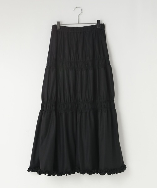 LOWRYS FARM（ローリーズファーム）の「シャーリングボリュームスカート 326200（スカート・レディース・ブラック/イエロー系その他/ブルー系その他・FREE）」の2枚目の写真