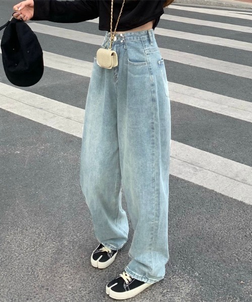 NANEA（ナネア）の「ウエストホックデニムパンツ（デニムパンツ・レディース・ネイビー/ブラック/ブルー・SMALL/MEDIUM/LARGE/X-LARGE）」の3枚目の写真