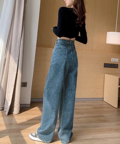 NANEA（ナネア）の「ウエストホックデニムパンツ（デニムパンツ・レディース・ネイビー/ブラック/ブルー・SMALL/MEDIUM/LARGE/X-LARGE）」の21枚目の写真