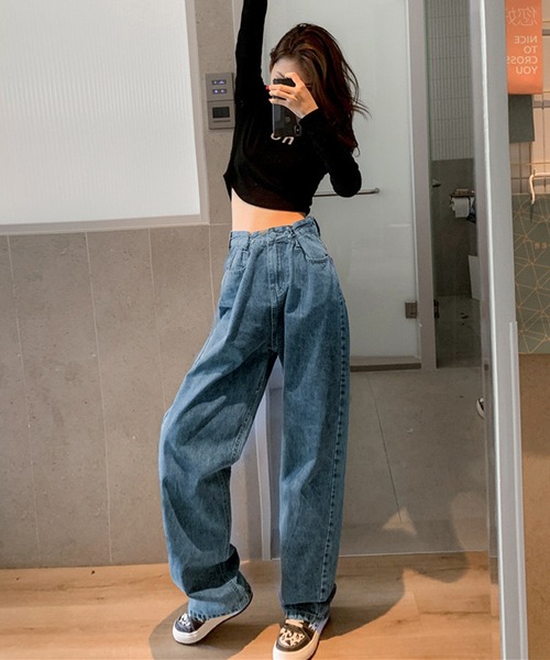 NANEA（ナネア）の「ウエストホックデニムパンツ（デニムパンツ・レディース・ネイビー/ブラック/ブルー・SMALL/MEDIUM/LARGE/X-LARGE）」の19枚目の写真