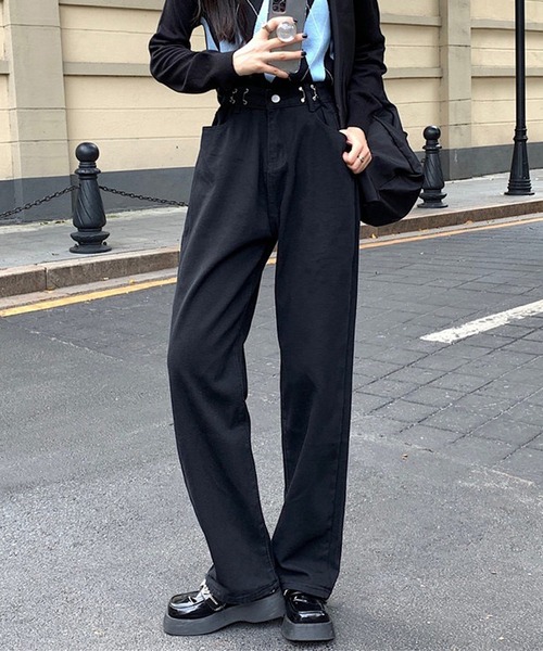 NANEA（ナネア）の「ウエストホックデニムパンツ（デニムパンツ・レディース・ネイビー/ブラック/ブルー・SMALL/MEDIUM/LARGE/X-LARGE）」の11枚目の写真