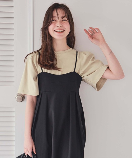 titivate(ティティベイト)の「クルーネックタックスリーブトップス(Tシャツ/カットソー・レディース・ブラック/杢グレー/オフホワイト/ベージュ/ライトグリーン/レッド・M/L)」の11枚目の写真