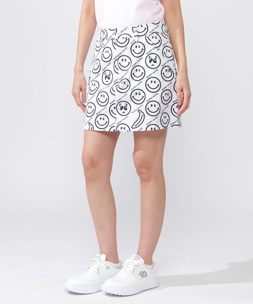 パーリーゲイツ　バナナPG SMILE柄Peストレッチドビースカート PEARLY GATES】バナナPG SMILE柄Peストレッチドビースカート
