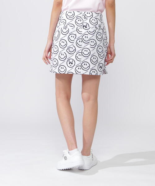 パーリーゲイツ バナナPG SMILE柄Peストレッチドビースカート PEARLY