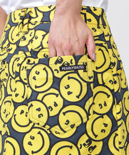 パーリーゲイツ　バナナPG SMILE柄Peストレッチドビースカート PEARLY GATES】バナナPG SMILE柄Peストレッチドビースカート