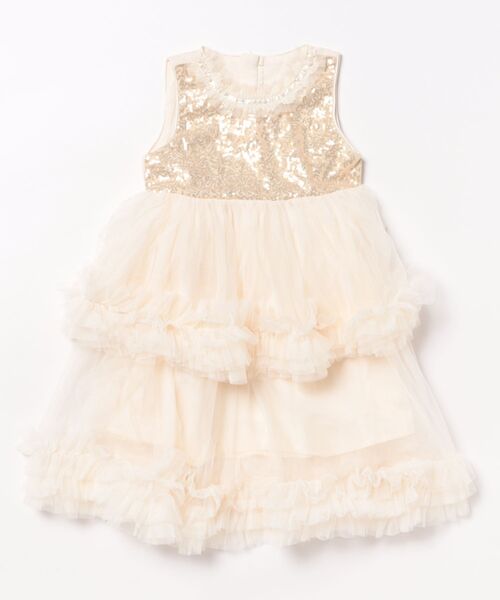 aimoha(アイモハ)の「ゴールドスパンコールフリルチュールワンピース(ワンピース・キッズ・ゴールド・110/120/130/140/150)」の11枚目の写真