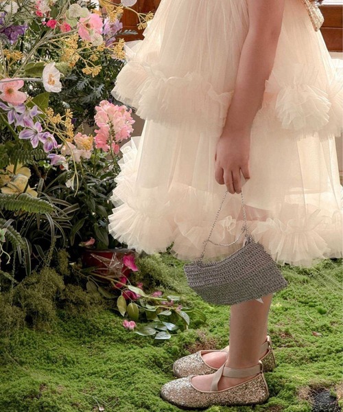 aimoha(アイモハ)の「ゴールドスパンコールフリルチュールワンピース(ワンピース・キッズ・ゴールド・110/120/130/140/150)」の8枚目の写真