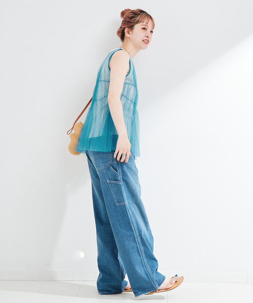 B.C STOCK(ベーセーストック)の「《2点セット》ウォッシャブル / 手洗い可 / チュールトップス+タンクセット(タンクトップ・レディース・ブラック/イエロー/ブルー・FREE)」の13枚目の写真