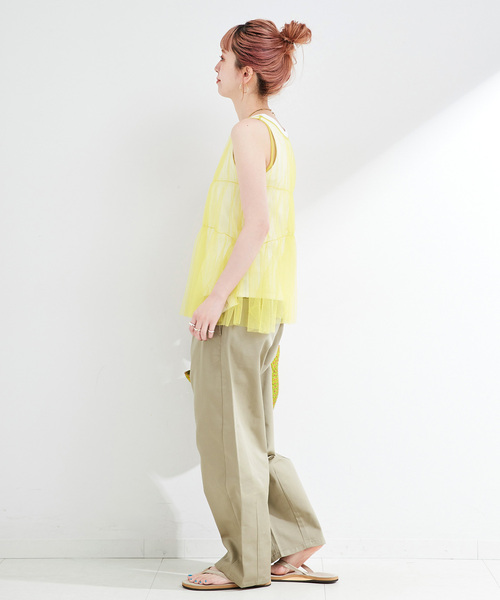 B.C STOCK(ベーセーストック)の「《2点セット》ウォッシャブル / 手洗い可 / チュールトップス+タンクセット(タンクトップ・レディース・ブラック/イエロー/ブルー・FREE)」の22枚目の写真