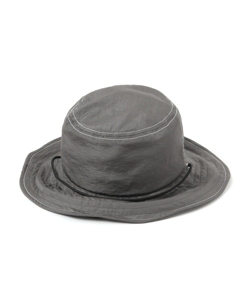 BAYFLOW（ベイフロー）の「[ワイヤー入りのツバ仕様]撥水加工付きステッチサファリハット（ハット・レディース・チャコール/ブラック・FREE）」の3枚目の写真