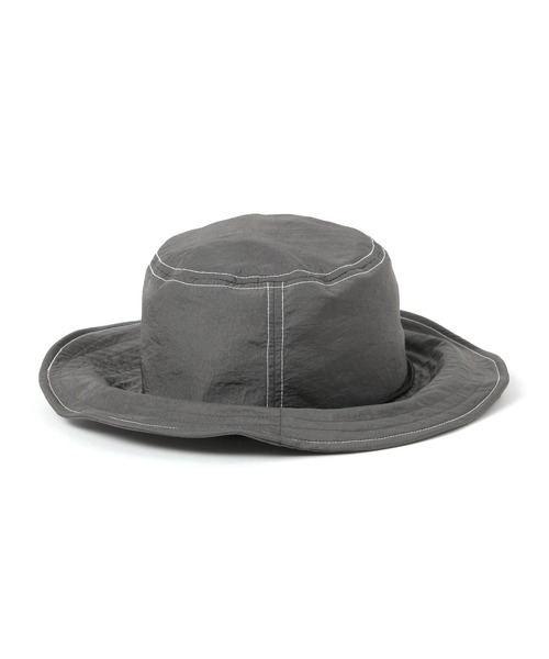 BAYFLOW（ベイフロー）の「[ワイヤー入りのツバ仕様]撥水加工付きステッチサファリハット（ハット・レディース・チャコール/ブラック・FREE）」の5枚目の写真