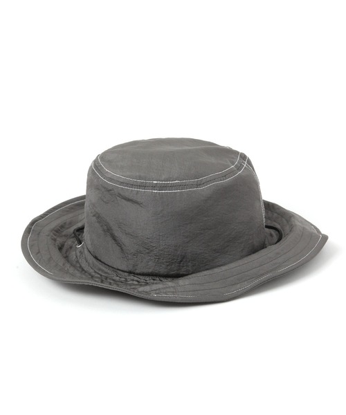 BAYFLOW（ベイフロー）の「[ワイヤー入りのツバ仕様]撥水加工付きステッチサファリハット（ハット・レディース・チャコール/ブラック・FREE）」の6枚目の写真