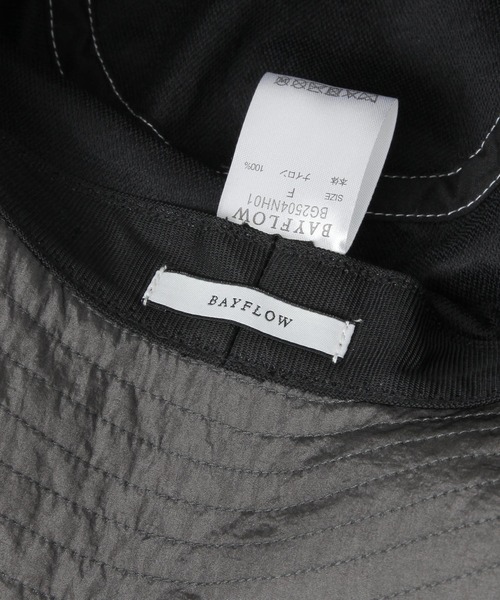 BAYFLOW（ベイフロー）の「[ワイヤー入りのツバ仕様]撥水加工付きステッチサファリハット（ハット・レディース・チャコール/ブラック・FREE）」の10枚目の写真