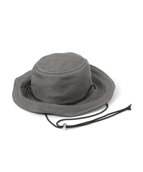 BAYFLOW（ベイフロー）の「[ワイヤー入りのツバ仕様]撥水加工付きステッチサファリハット（ハット・レディース・チャコール/ブラック・FREE）」の14枚目の写真