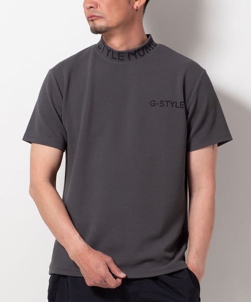 KEE　新品　Public Drip モックネック　半袖シャツ　カットソー セール】(SA) ドライ モックネック ロゴ 半袖 Tシャツ（Tシャツ