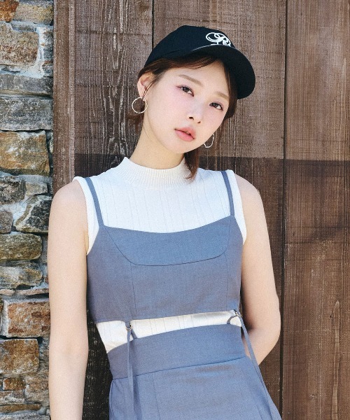 REDYAZEL(レディアゼル)の「ランダムリブニット(キャミソール・レディース・ブラック/ミント/ホワイト/レッド・FREE)」の2枚目の写真