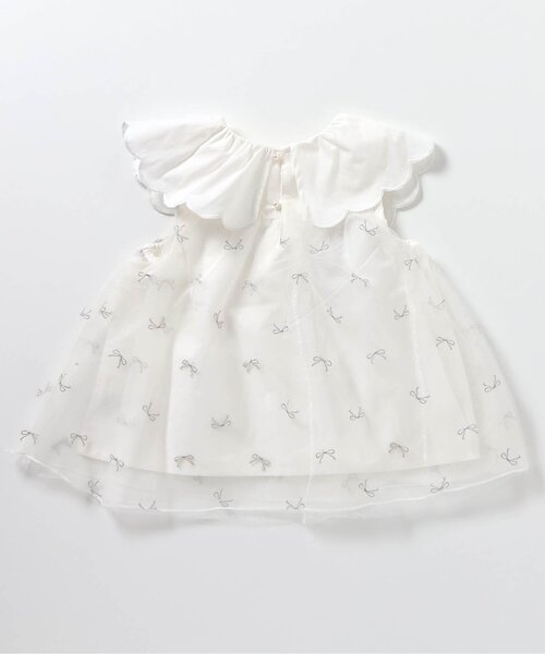 apres les cours（アプレレクール）の「【ジュニア対応】スカラップ衿チュール刺繍チュニック（チュニック・キッズ・ラベンダー/アイボリー・80/90/100/110/120/130/140）」の5枚目の写真