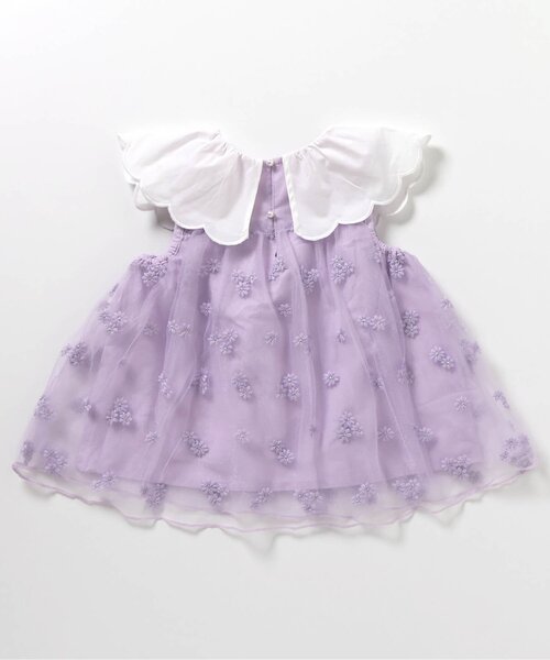 apres les cours（アプレレクール）の「【ジュニア対応】スカラップ衿チュール刺繍チュニック（チュニック・キッズ・ラベンダー/アイボリー・80/90/100/110/120/130/140）」の8枚目の写真