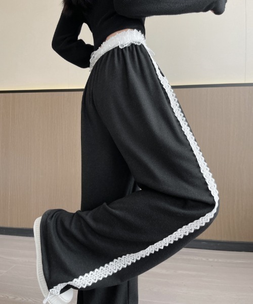 Teem Store(チームストア)の「サイドレースライン ドロストスウェットパンツ(スウェットパンツ・レディース・ブラック/グレー/ホワイト・S/M)」の6枚目の写真