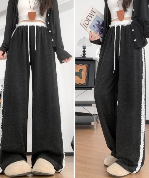 Teem Store(チームストア)の「サイドレースライン ドロストスウェットパンツ(スウェットパンツ・レディース・ブラック/グレー/ホワイト・S/M)」の22枚目の写真
