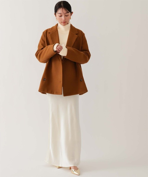 UR'S(ユアーズ)の「ハイネックサイドスリットオーバーサイズニット(ニット/セーター・レディース・アイボリー/ブラック/ライトグレー/ダークブラウン/グレー系その他/レッド・S/L/M)」の21枚目の写真