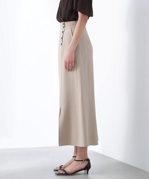NATURAL BEAUTY BASIC（ナチュラルビューティーベーシック）の「◇サイドボタンリネンライクスカート（スカート・レディース・ワイン/ベージュ・MEDIUM/P/S）」の12枚目の写真