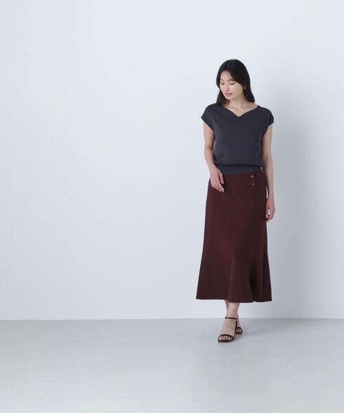 NATURAL BEAUTY BASIC(ナチュラルビューティーベーシック)の「◇サイドボタンリネンライクスカート(スカート・レディース・ワイン/ベージュ・MEDIUM/P/S)」の15枚目の写真