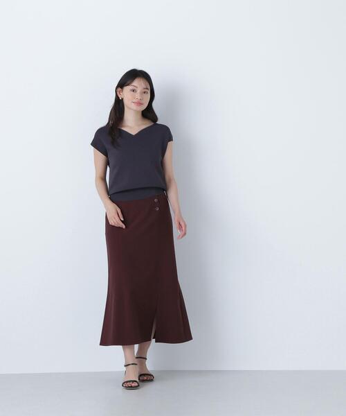 NATURAL BEAUTY BASIC(ナチュラルビューティーベーシック)の「◇サイドボタンリネンライクスカート(スカート・レディース・ワイン/ベージュ・MEDIUM/P/S)」の17枚目の写真