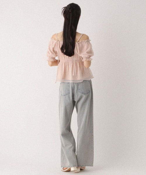 Heather(ヘザー)の「シアーチェックオフショルブラウス 499171(シャツ/ブラウス・レディース・ピンク/オフホワイト/グレー・FREE)」の20枚目の写真