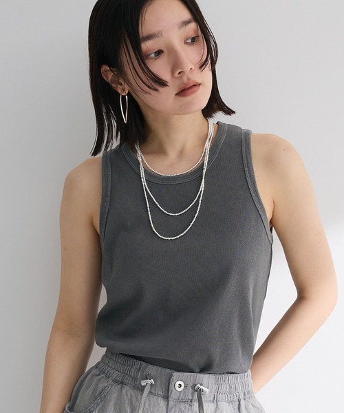 Green Parks(グリーンパークス)の「ピグメントアメスリタンク(タンクトップ・レディース・ブラウン/チャコールグレー・FREE)」の1枚目の写真