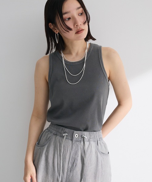 Green Parks(グリーンパークス)の「ピグメントアメスリタンク(タンクトップ・レディース・ブラウン/チャコールグレー・FREE)」の5枚目の写真