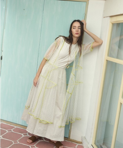 Muel Chic(ミュエルシック)の「Caitlin tulle cardigan ケイトリンチュールカーディガン(カーディガン/ボレロ・レディース・オフホワイト/ライトブルー/ブラック・FREE)」の8枚目の写真