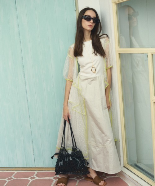 Muel Chic(ミュエルシック)の「Caitlin tulle cardigan ケイトリンチュールカーディガン(カーディガン/ボレロ・レディース・オフホワイト/ライトブルー/ブラック・FREE)」の11枚目の写真