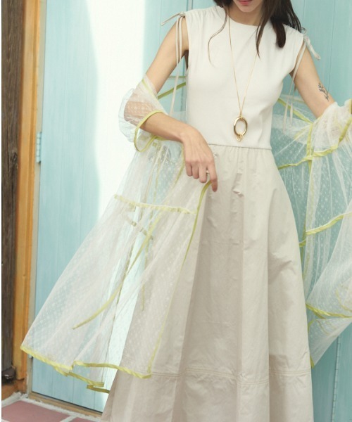 Muel Chic(ミュエルシック)の「Caitlin tulle cardigan ケイトリンチュールカーディガン(カーディガン/ボレロ・レディース・オフホワイト/ライトブルー/ブラック・FREE)」の6枚目の写真