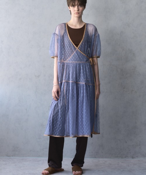 Muel Chic(ミュエルシック)の「Caitlin tulle cardigan ケイトリンチュールカーディガン(カーディガン/ボレロ・レディース・オフホワイト/ライトブルー/ブラック・FREE)」の4枚目の写真