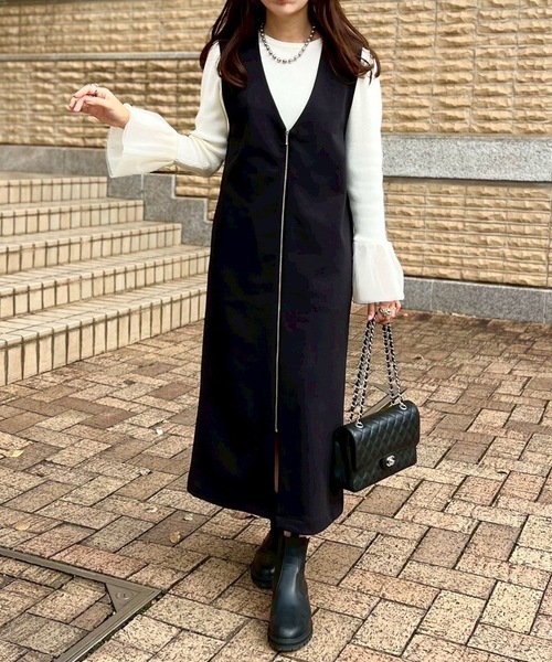 美品★定価6.4万 ADORE フォーギーコーデュロイワンピース キャミソールワンピース ドロストフレアコーデュロイワンピース