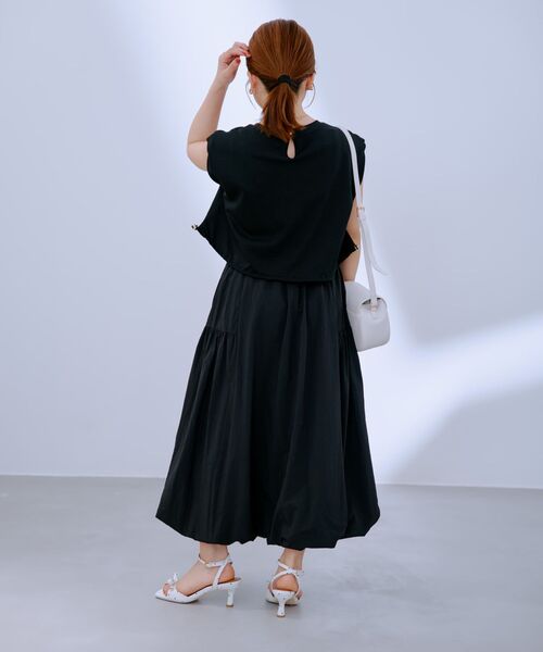 COHINA（コヒナ）の「ドロストドッキングバルーンワンピース 【低身長・小柄女性】（ワンピース・レディース・グリーン/グレー/ブラック・SHORT/REGULAR）」の5枚目の写真