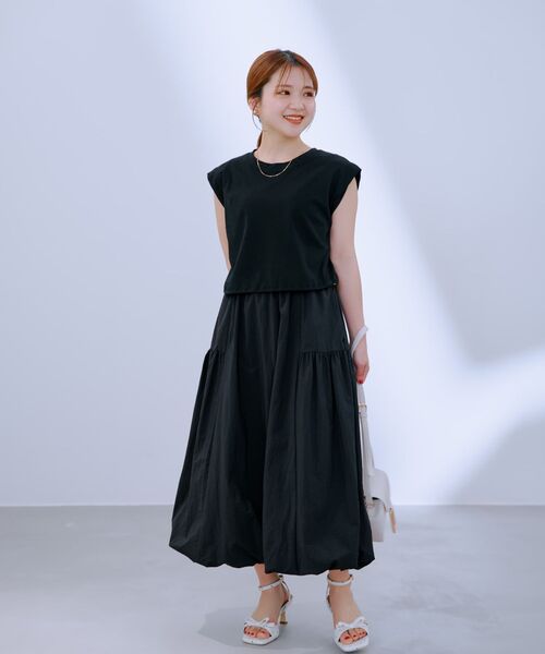 COHINA（コヒナ）の「ドロストドッキングバルーンワンピース 【低身長・小柄女性】（ワンピース・レディース・グリーン/グレー/ブラック・SHORT/REGULAR）」の22枚目の写真