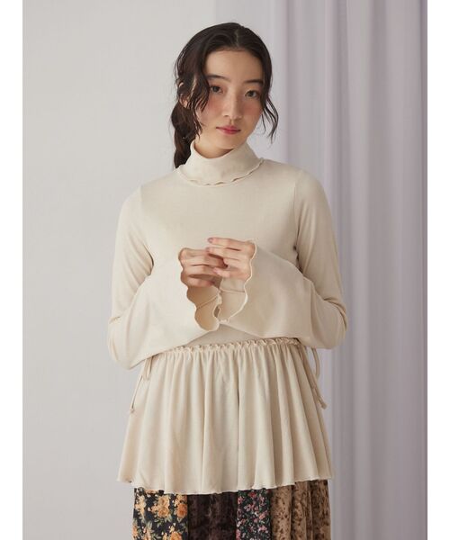 merry jenny（メリージェニー）の「ギャザーペプラムカットtops（ニット/セーター・レディース・アイボリー/モカ/ブラック・FREE）」の8枚目の写真