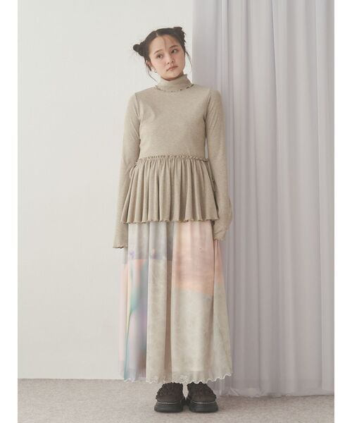 merry jenny（メリージェニー）の「ギャザーペプラムカットtops（ニット/セーター・レディース・アイボリー/モカ/ブラック・FREE）」の13枚目の写真