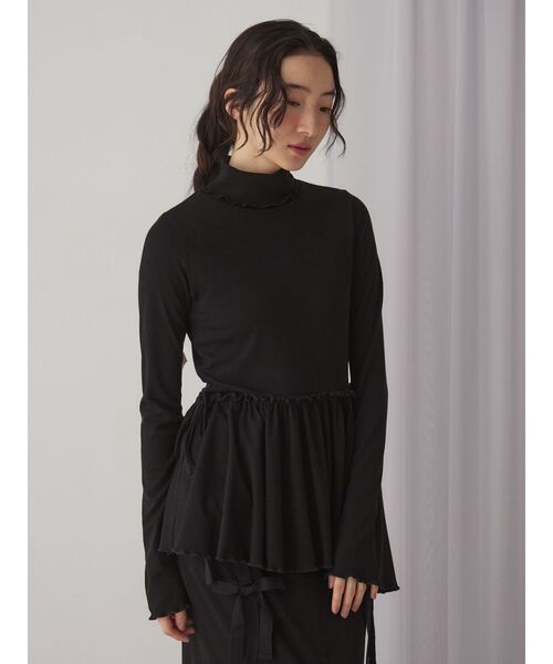 merry jenny（メリージェニー）の「ギャザーペプラムカットtops（ニット/セーター・レディース・アイボリー/モカ/ブラック・FREE）」の17枚目の写真