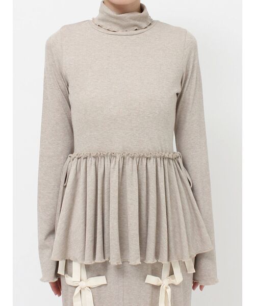 merry jenny（メリージェニー）の「ギャザーペプラムカットtops（ニット/セーター・レディース・アイボリー/モカ/ブラック・FREE）」の20枚目の写真