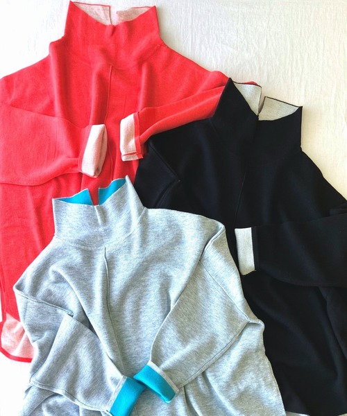 Q（キュー）の「リバーニットプルオーバー（ニット/セーター・レディース・レッド/ブラック/グレー・MEDIUM）」の15枚目の写真