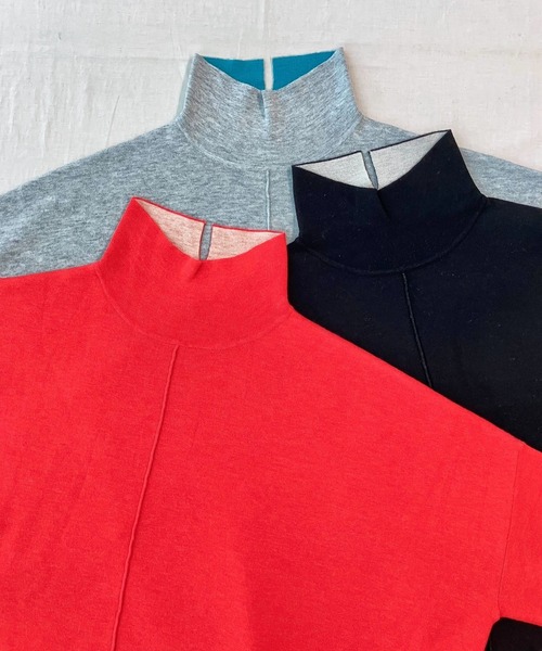 Q（キュー）の「リバーニットプルオーバー（ニット/セーター・レディース・レッド/ブラック/グレー・MEDIUM）」の16枚目の写真